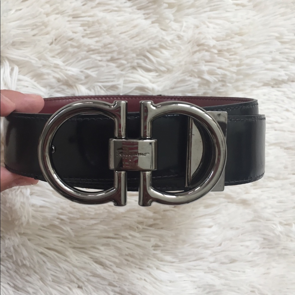 Black Leather Male Ferragamo Belt